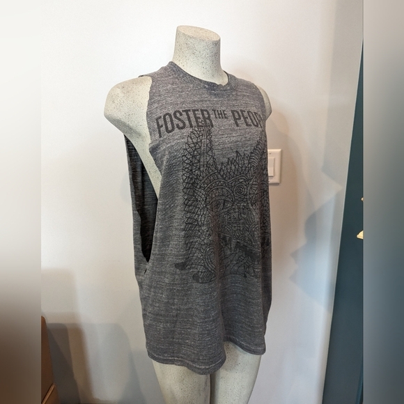 Band Tee foster the people cut out tank women's Size Large - Picture 1 of 7